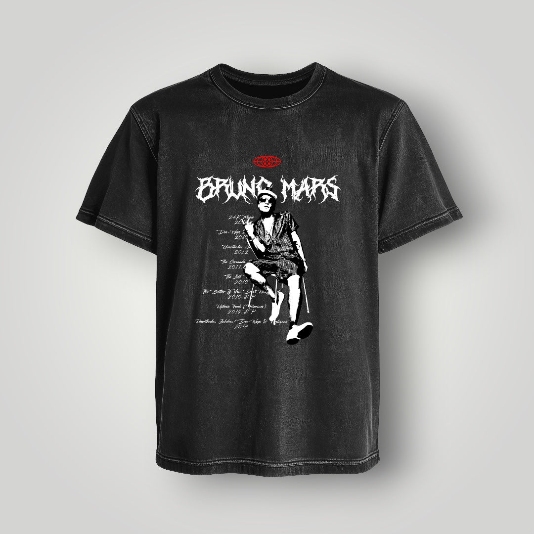 Polera Acid Wash Bruno Mars - Oh My Merch Chile, merch de banda y streetwear musical