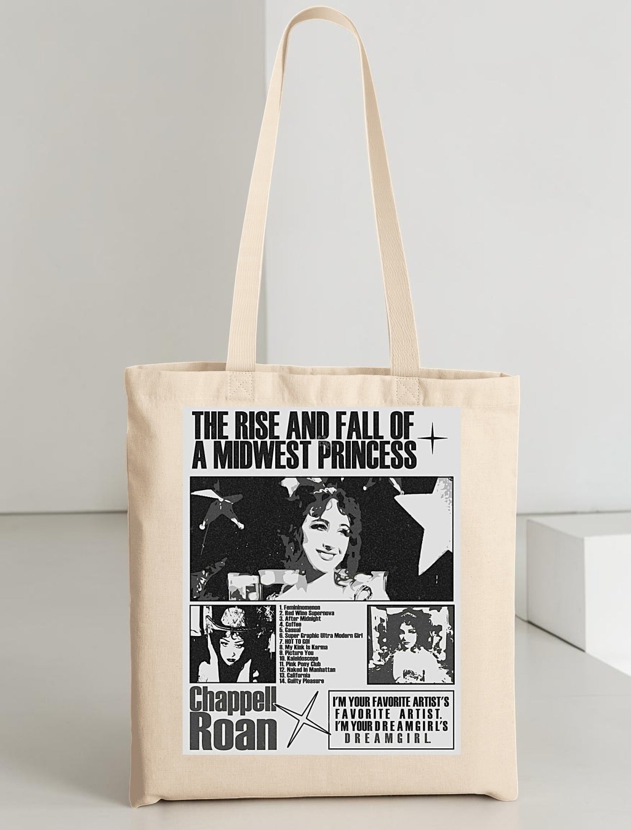 Tote Bag Chappell Roan, vista trasera - Oh My Merch Chile