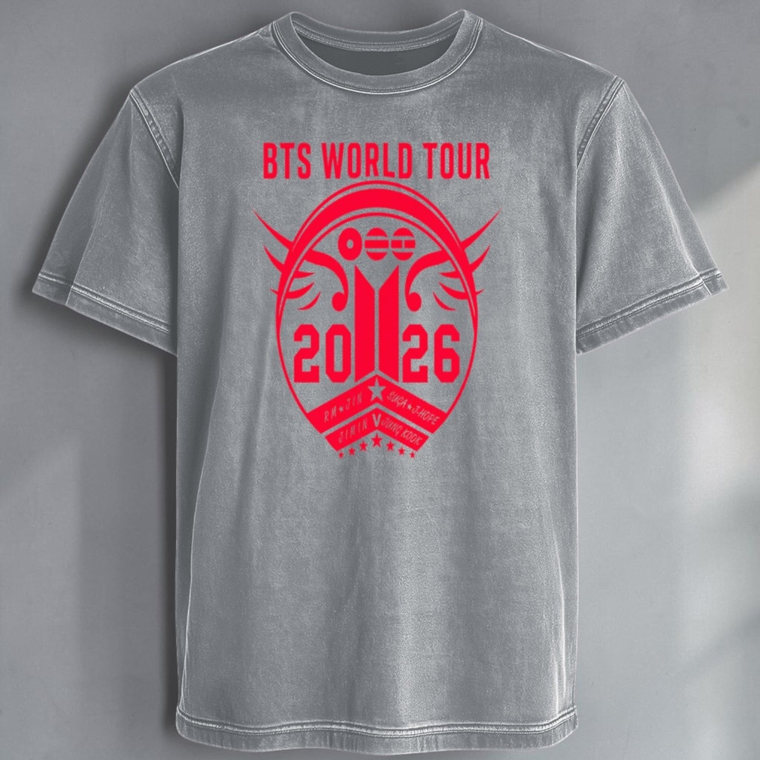 Polera Acid Wash Escudo BTS Arirang World Tour