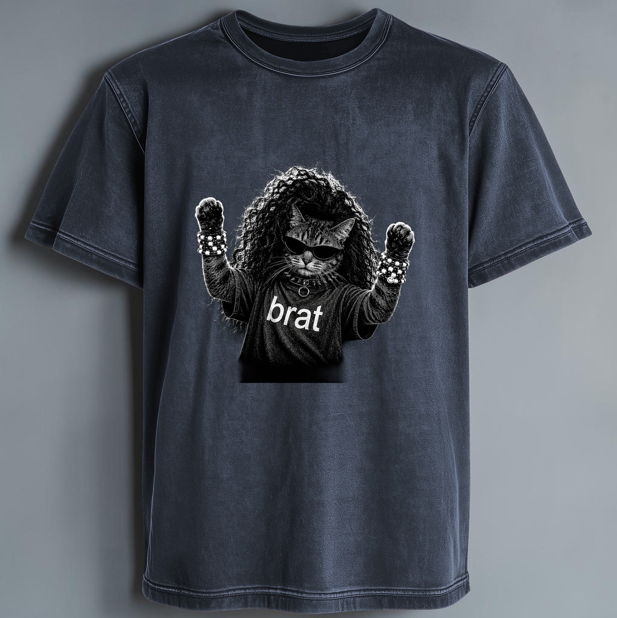 Polera Acid Wash Brat Cat Edition - Charli XCX