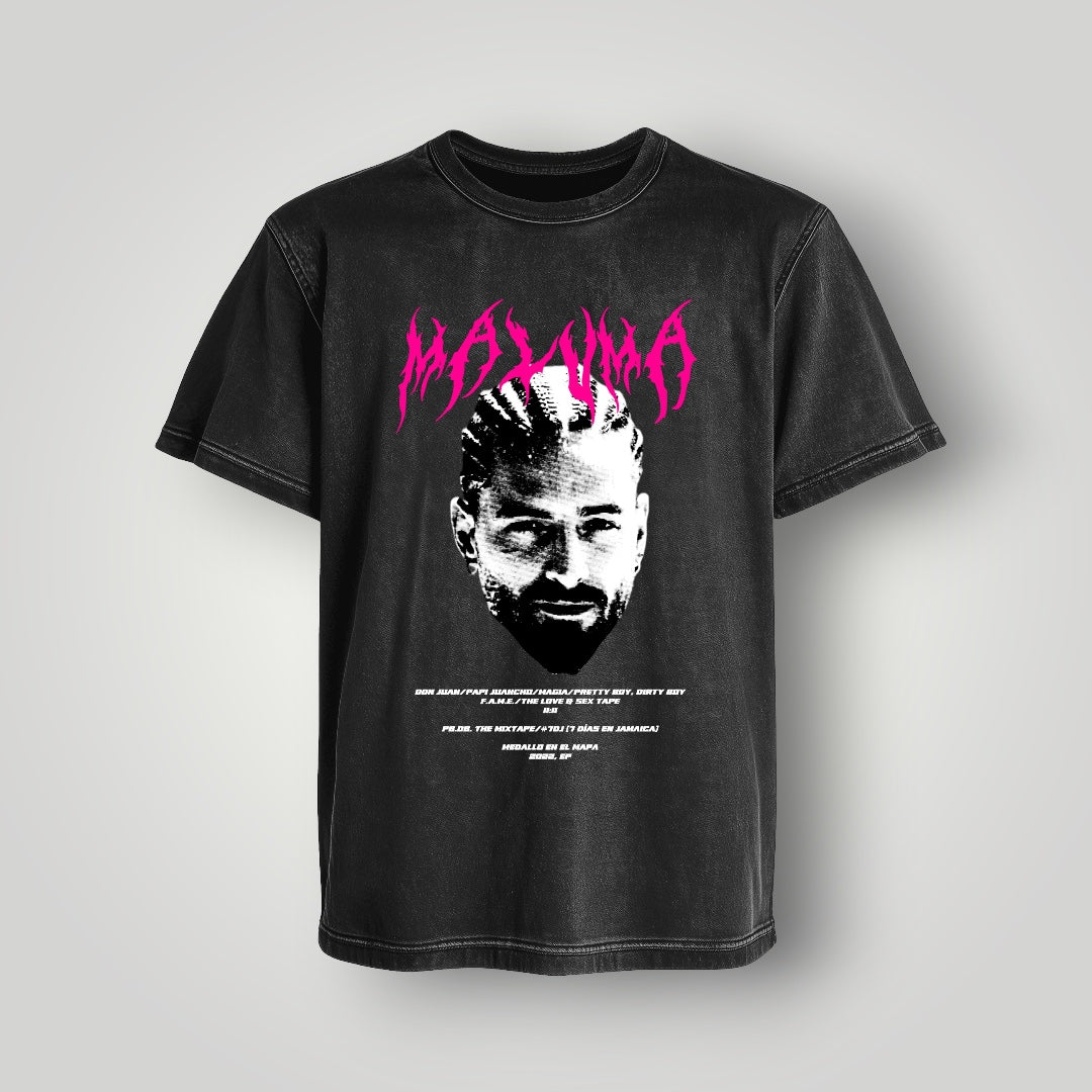 Polera Acid Wash Maluma - Oh My Merch Chile, merch de banda y streetwear musical