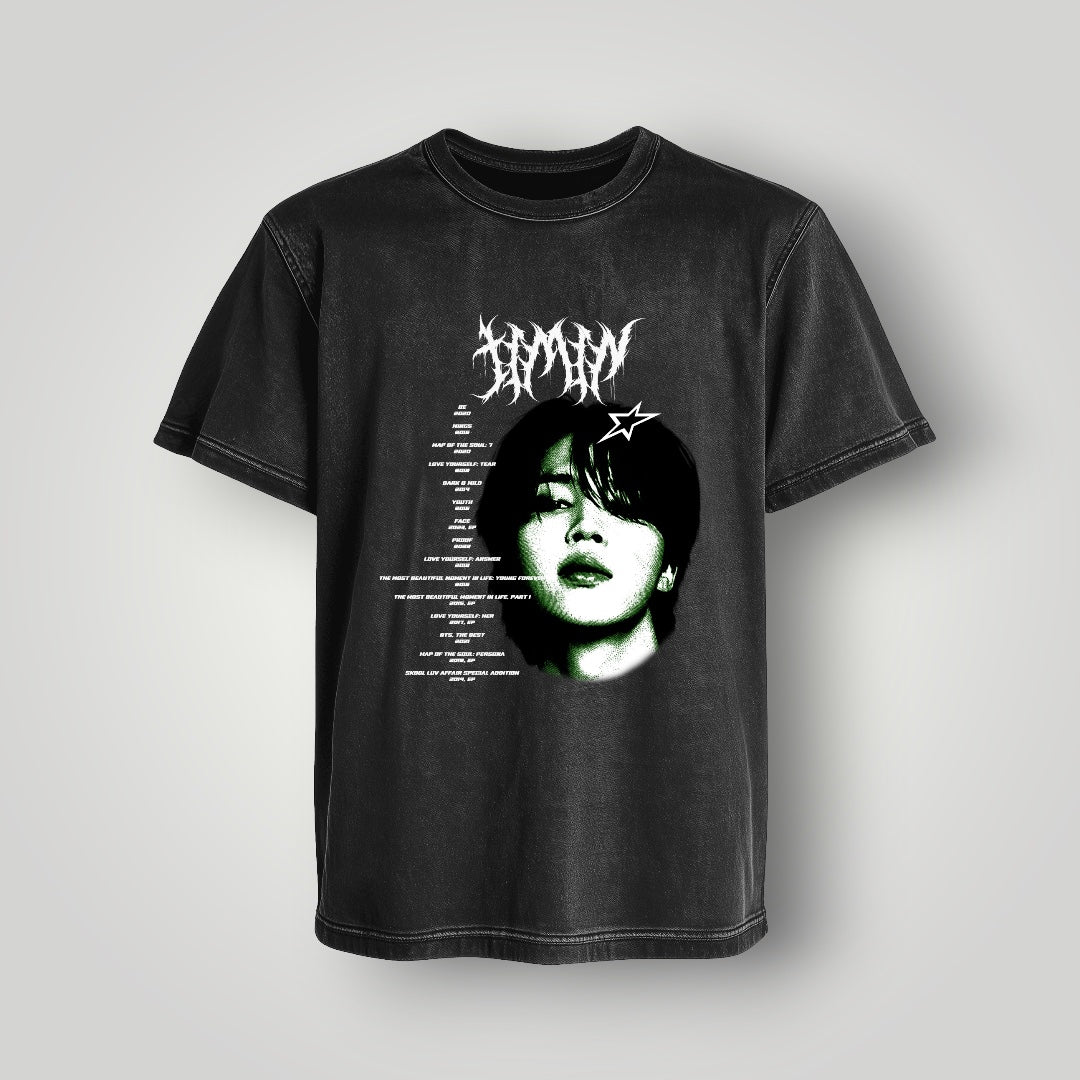 Polera Acid Wash Jimin (BTS) - Oh My Merch Chile, merch de banda y streetwear musical