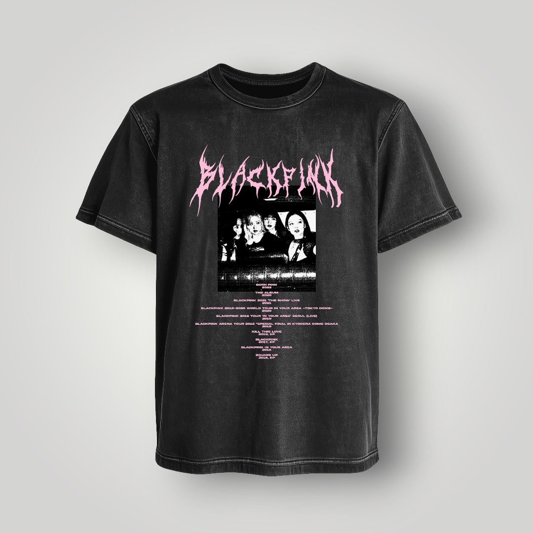 Polera Acid Wash Blackpink - Oh My Merch Chile, merch de banda y streetwear musical