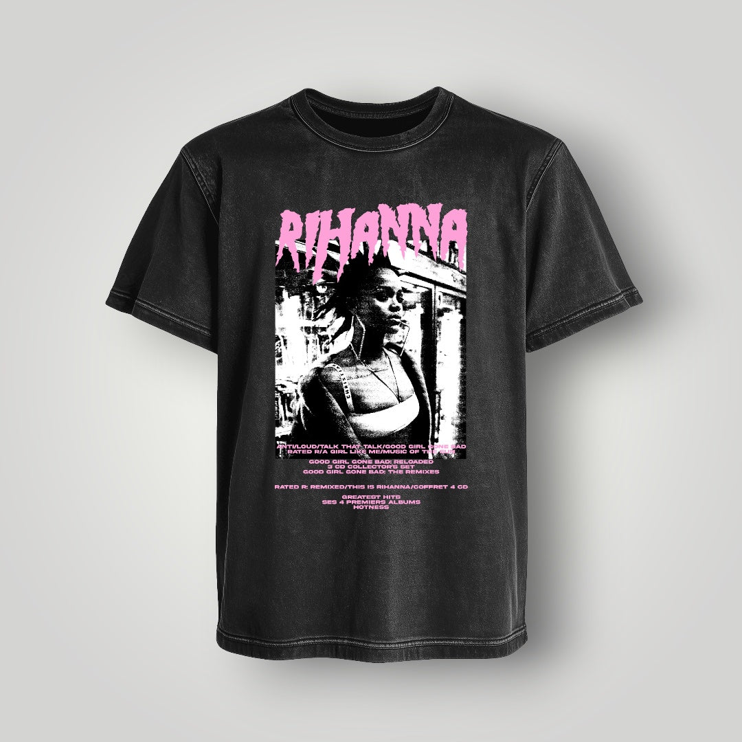 Polera Acid Wash Rihanna - Oh My Merch Chile, merch de banda y streetwear musical