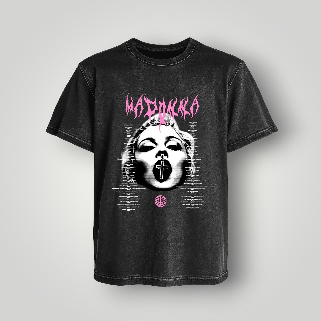 Polera Acid Wash Madonna - Oh My Merch Chile, merch de banda y streetwear musical