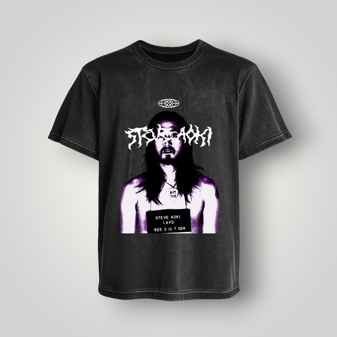 Polera Acid Wash Steve Aoki - Oh My Merch Chile, merch de banda y streetwear musical