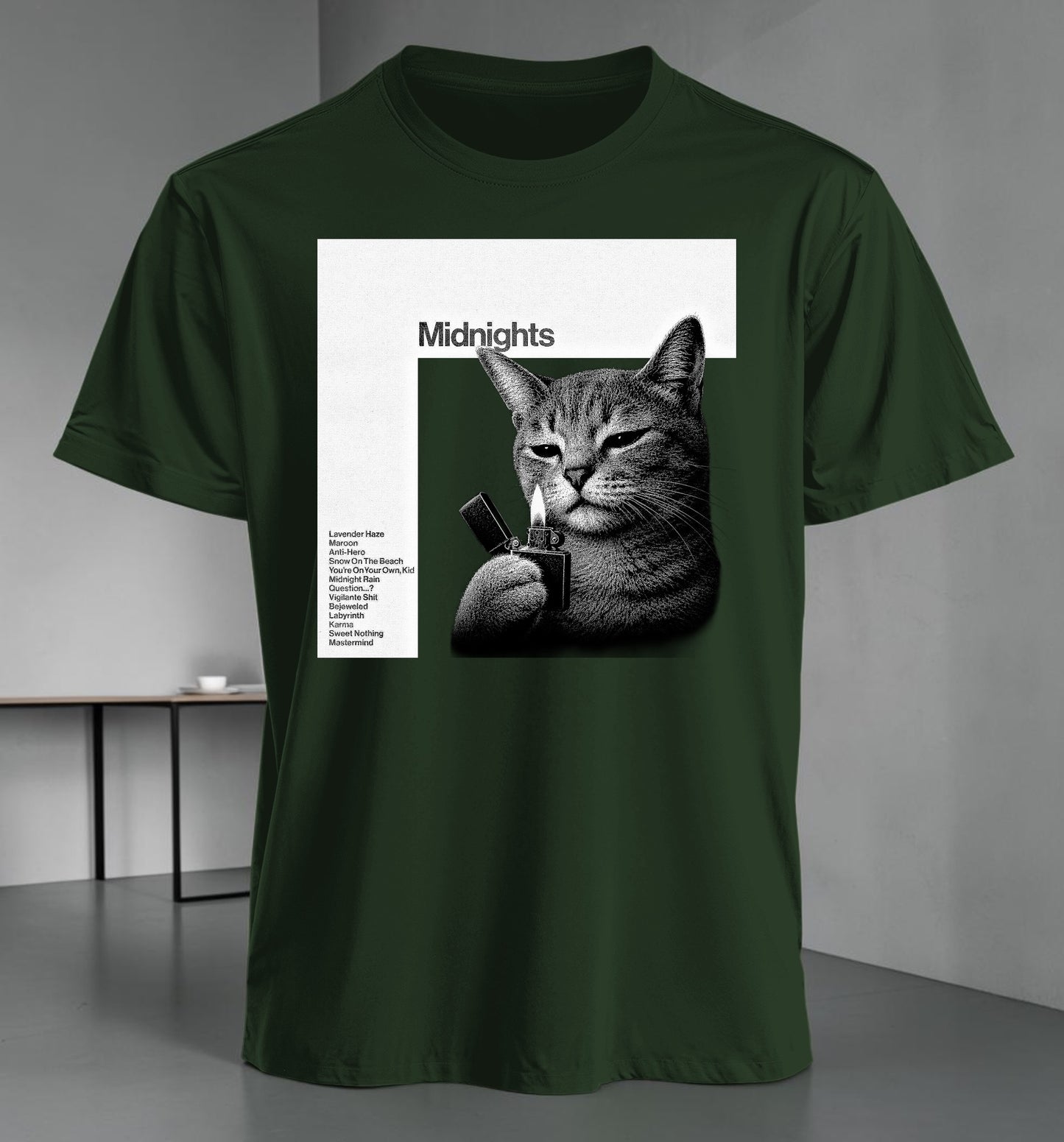 Polera Midnights Cat Edition - Taylor Swift, vista lateral - Oh My Merch Chile