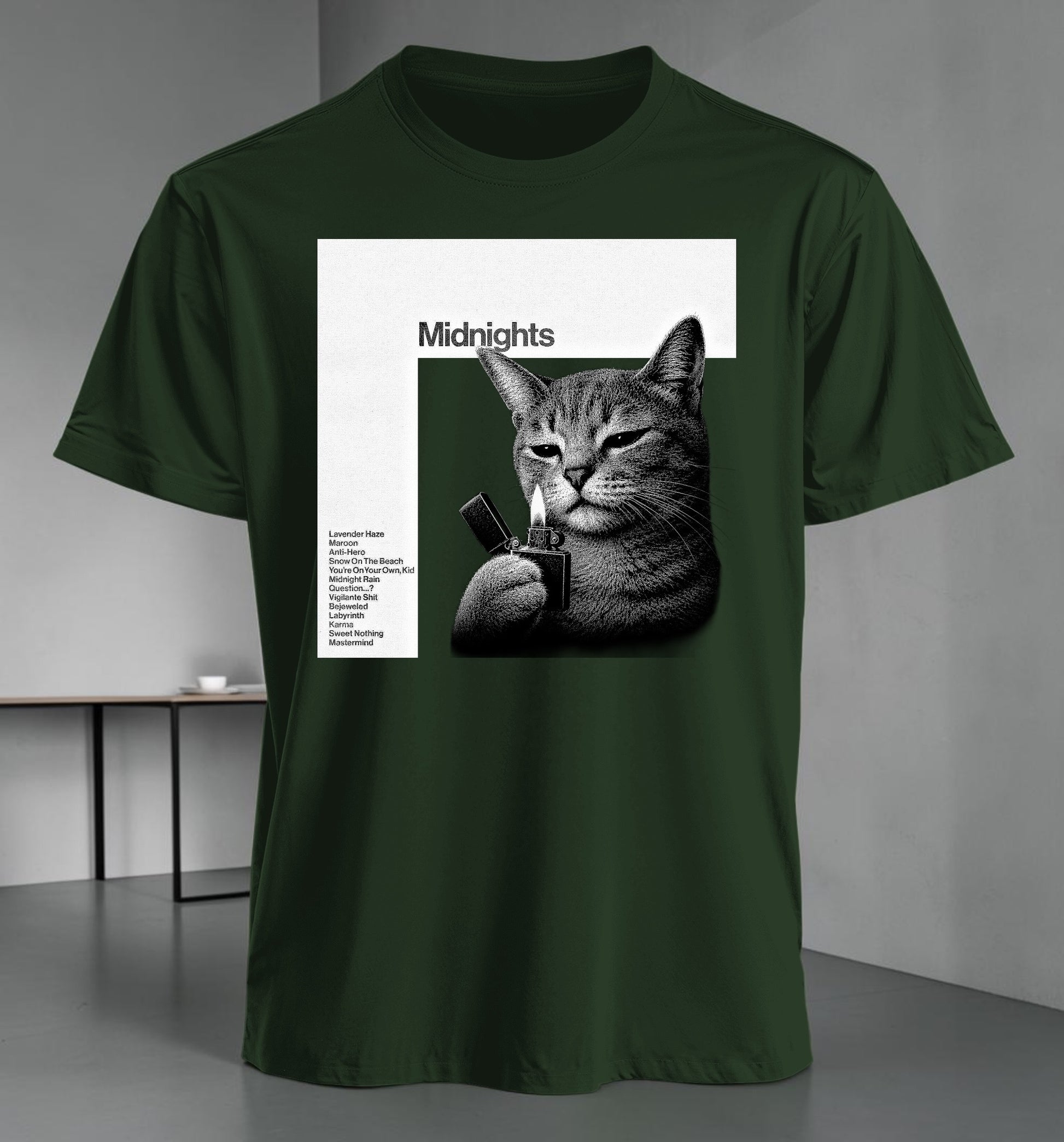 Polera Midnights Cat Edition - Taylor Swift, vista lateral - Oh My Merch Chile