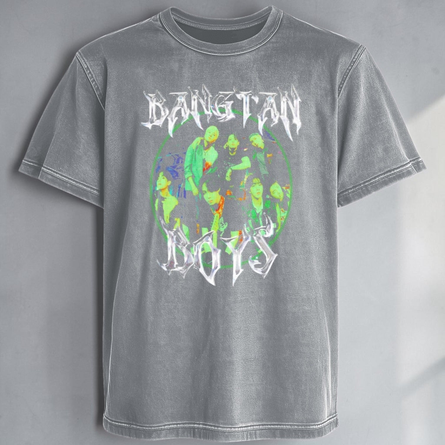 Polera Acid Wash BTS Bangtan Boys BTS, vista trasera - Oh My Merch Chile