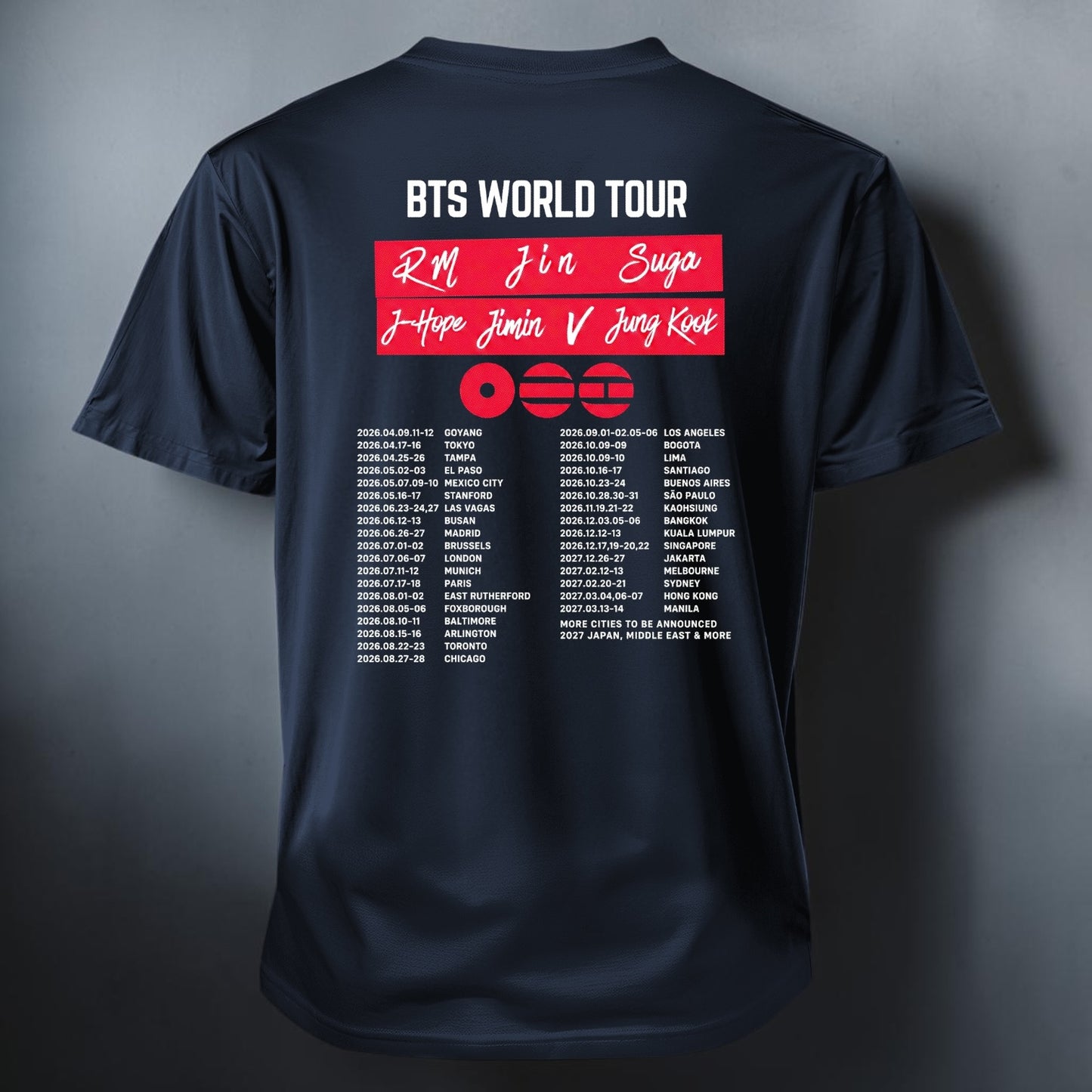 Polera Polo BTS World Tour, detalle de la tela - Oh My Merch Chile