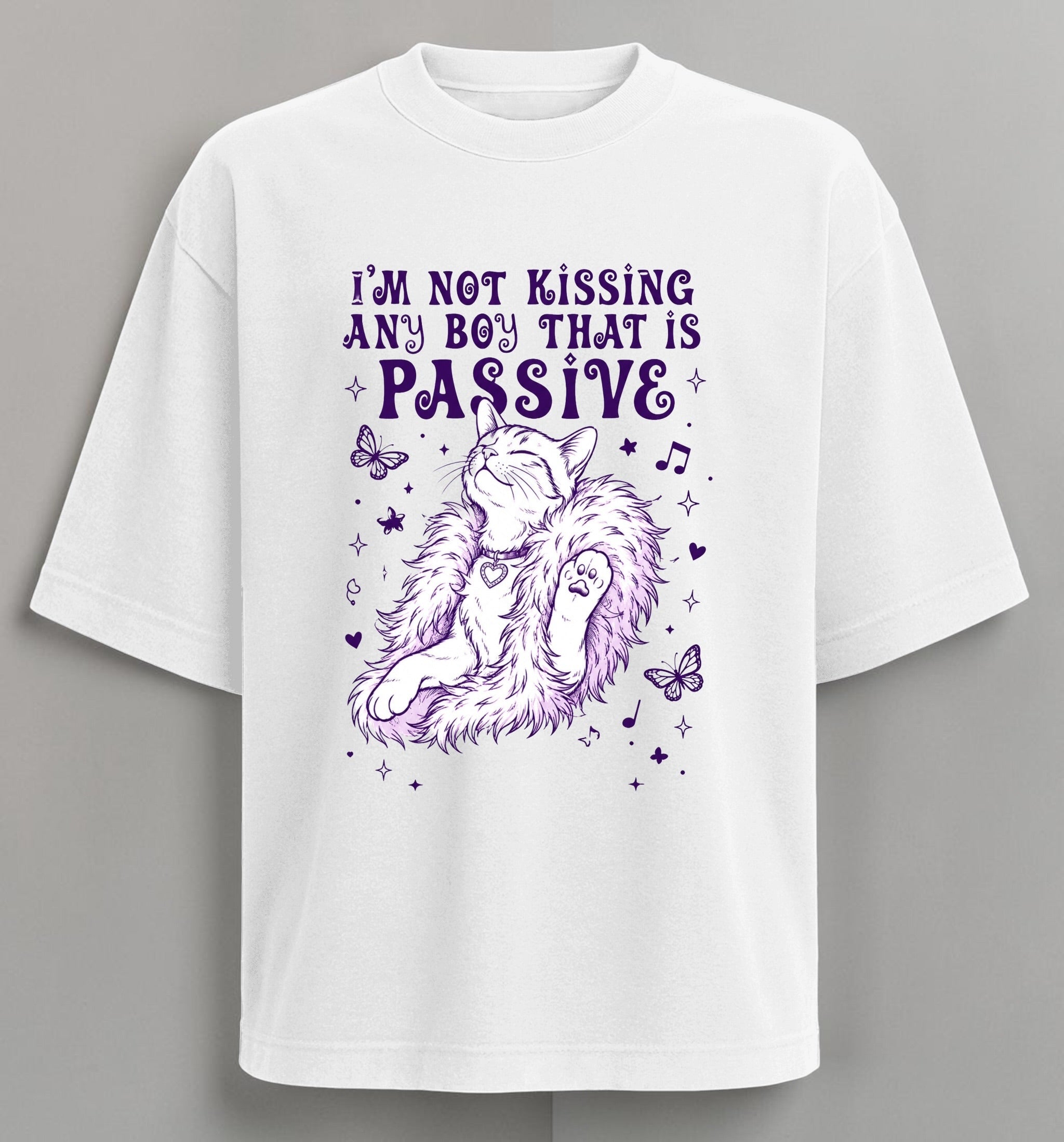 Polera "I'm Not Kissing Any Boy That Is Passive" - Olivia Rodrigo Cat Edition