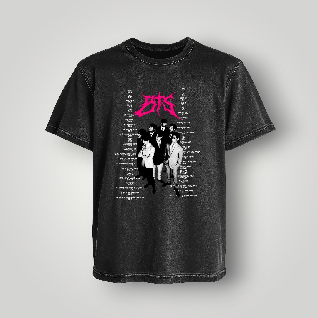 Polera Acid Wash BTS - Oh My Merch Chile, merch de banda y streetwear musical