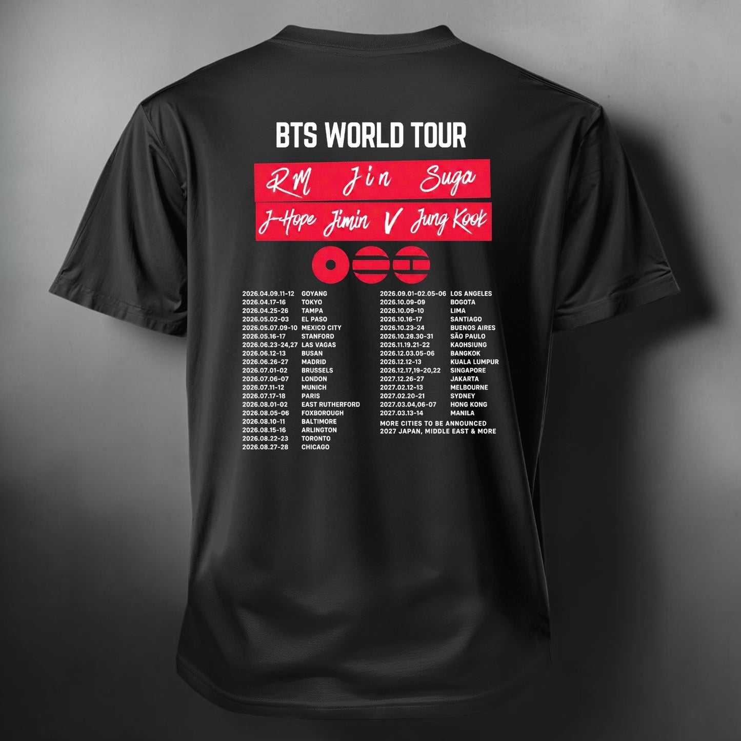 Polera Polo BTS World Tour, vista trasera - Oh My Merch Chile