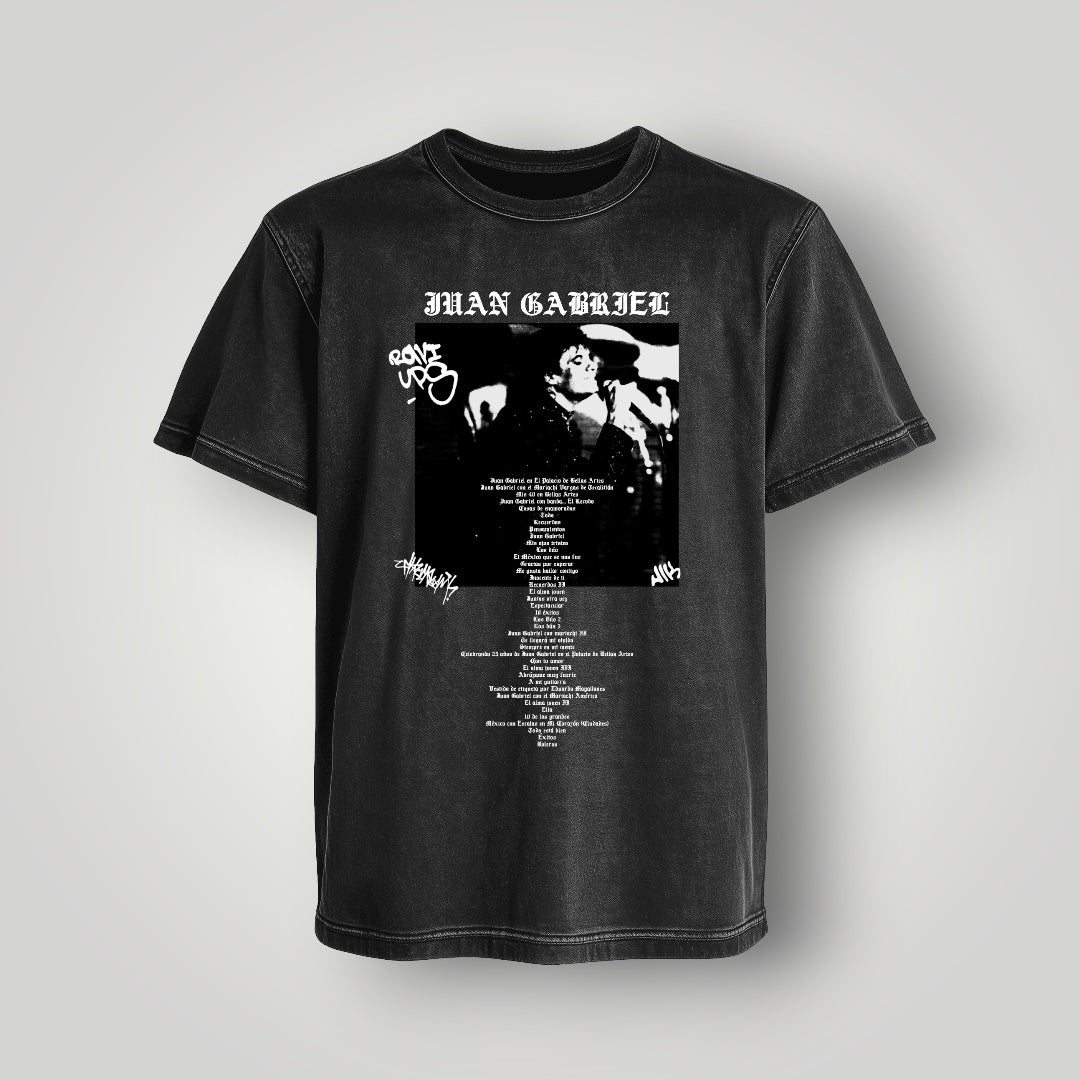 Polera Acid Wash Juan Gabriel - Oh My Merch Chile, merch de banda y streetwear musical