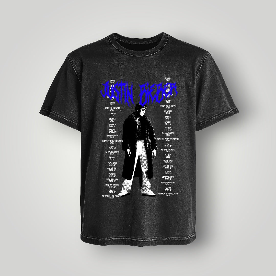Polera Acid Wash Justin Bieber - Oh My Merch Chile, merch de banda y streetwear musical