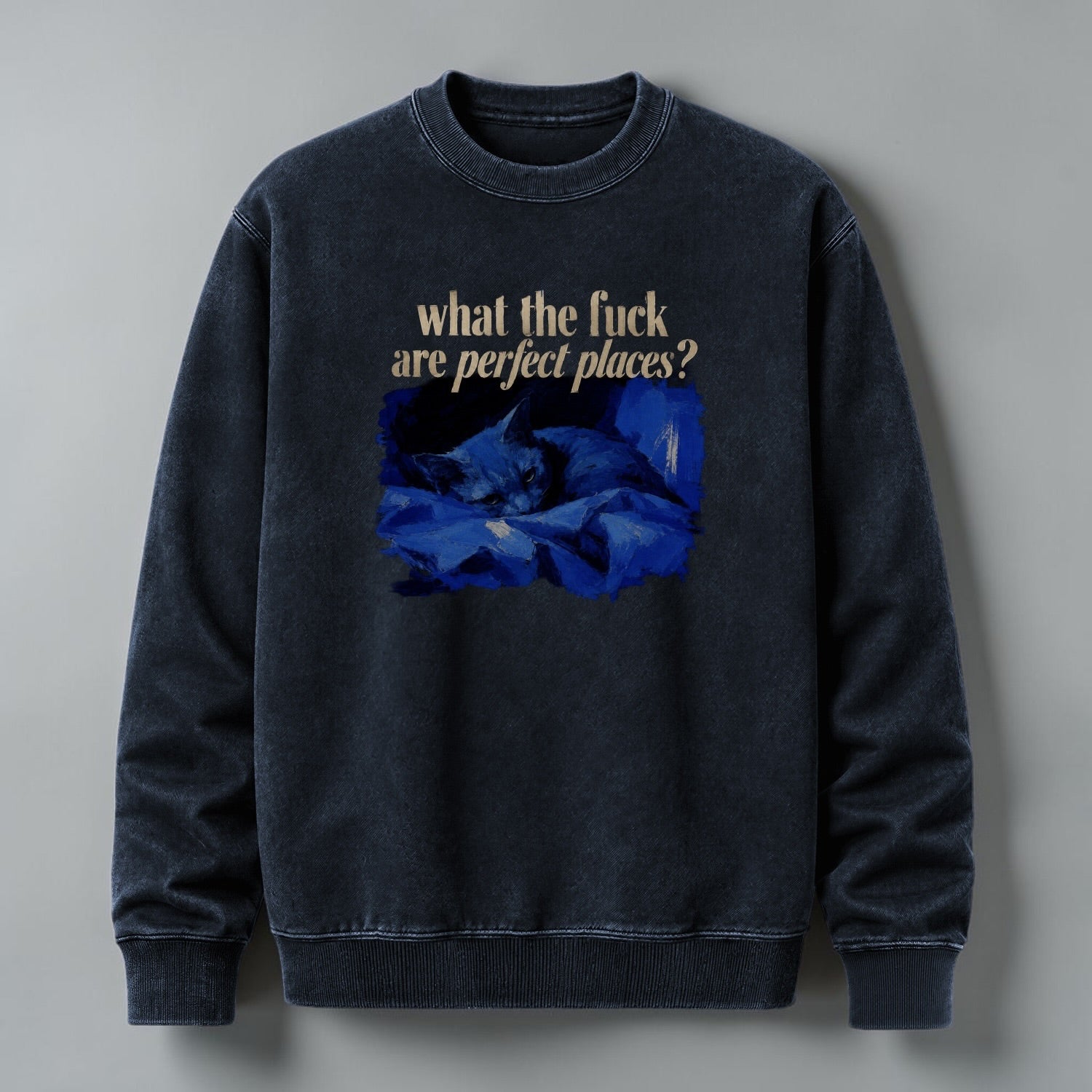 Polerón Polo Acid Wash “What The Fuck Are Perfect Places” - Lorde