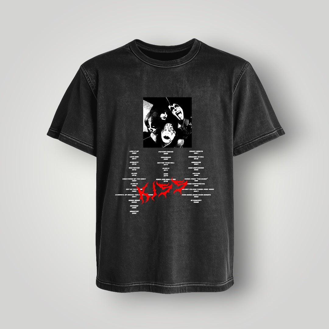 Polera Acid Wash Kiss - Oh My Merch Chile, merch de banda y streetwear musical