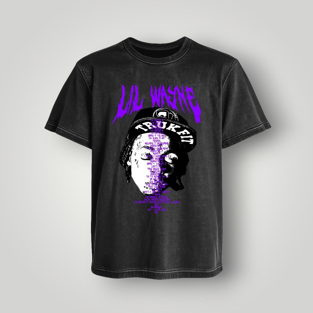 Polera Acid Wash Lil Wayne - Oh My Merch Chile, merch de banda y streetwear musical
