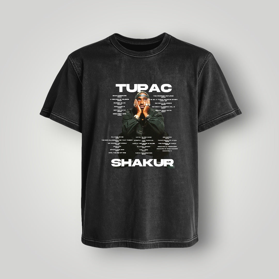 Polera Acid Wash Tupac Shakur - Oh My Merch Chile, merch de banda y streetwear musical