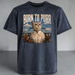 Polera Acid "Born To Purr"- Born To Die Cat Edition, detalle del estampado - Oh My Merch Chile