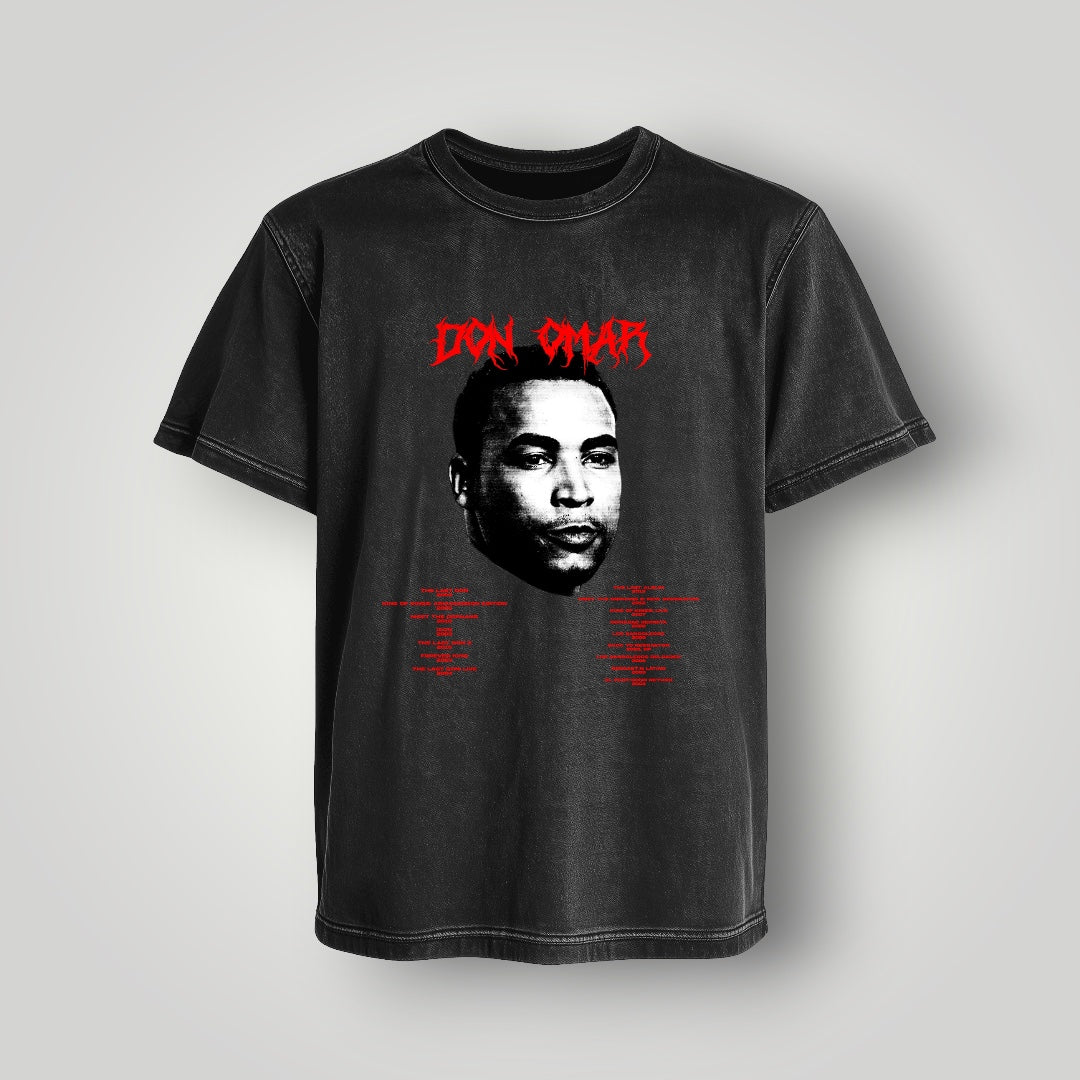 Polera Acid Wash Don Omar - Oh My Merch Chile, merch de banda y streetwear musical