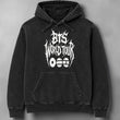Polerón Canguro Acid Wash BTS World Tour Tribal, vista frontal - Oh My Merch Chile