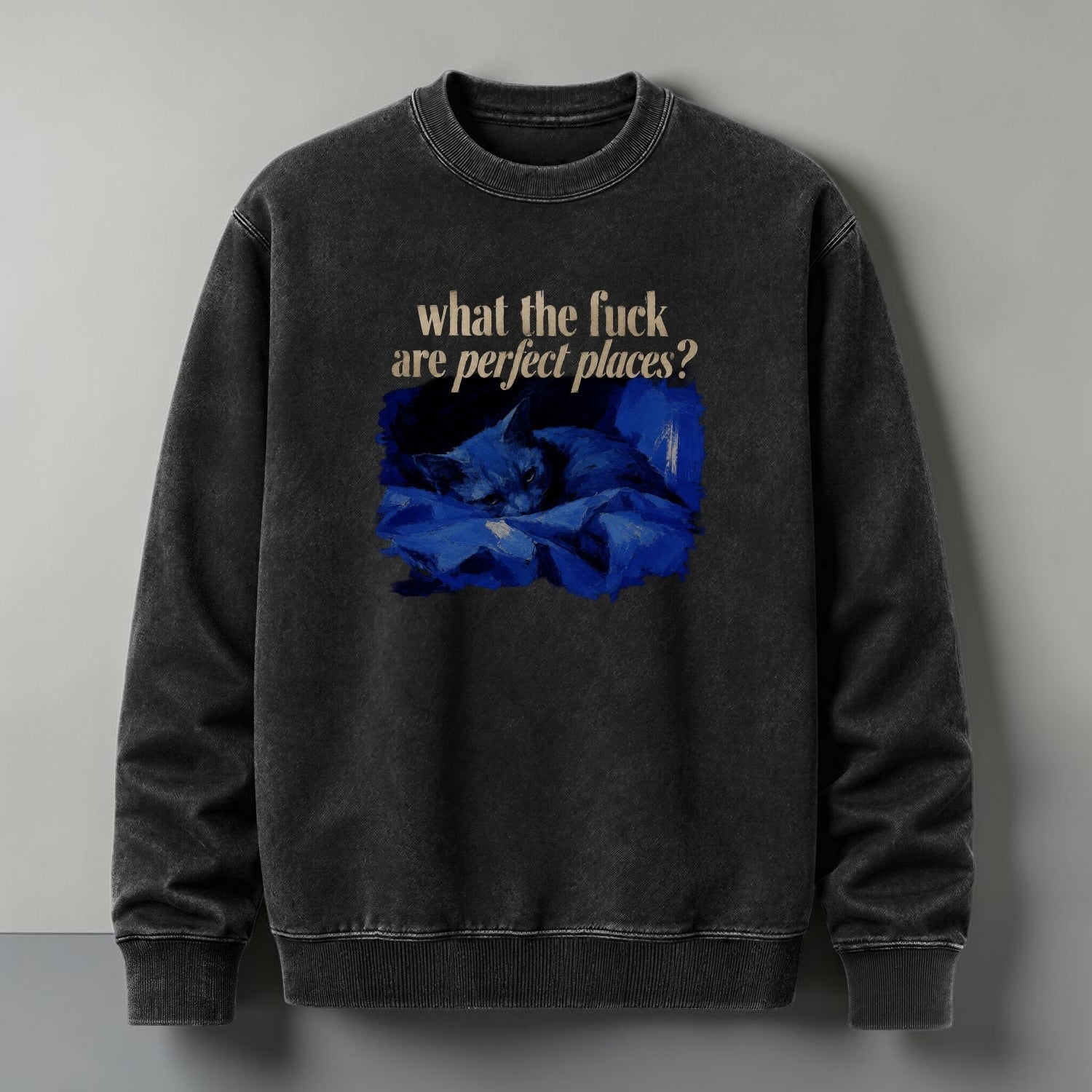 Polerón Polo Acid Wash “What The Fuck Are Perfect Places” - Lorde