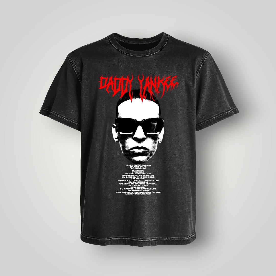 Polera Acid Wash Daddy Yankee - Oh My Merch Chile, merch de banda y streetwear musical