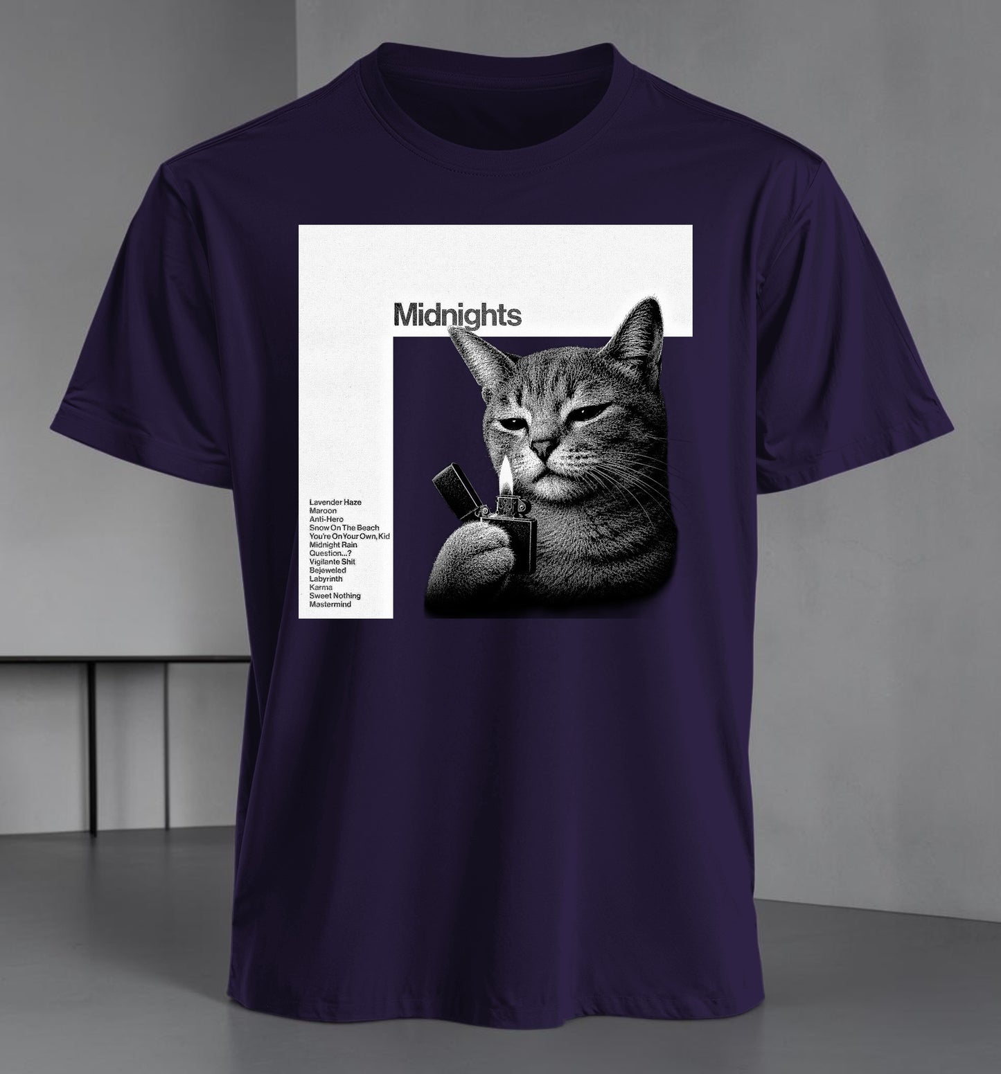 Polera Midnights Cat Edition - Taylor Swift, vista completa - Oh My Merch Chile