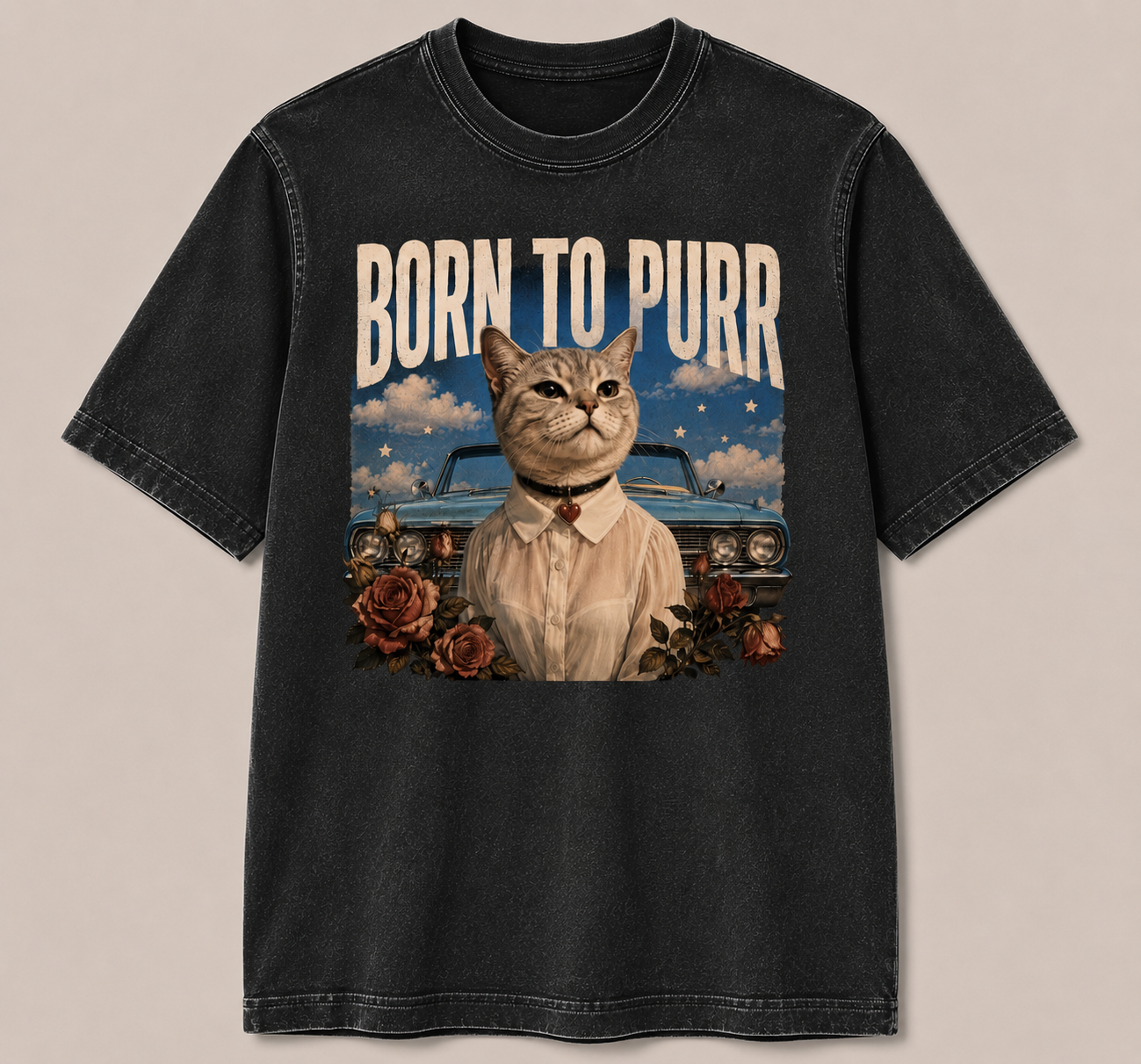 Polera Acid "Born To Purr"- Born To Die Cat Edition