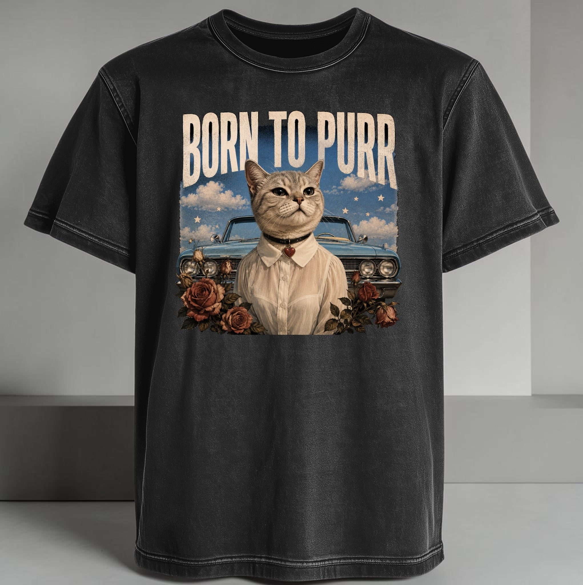 Polera Acid "Born To Purr"- Born To Die Cat Edition