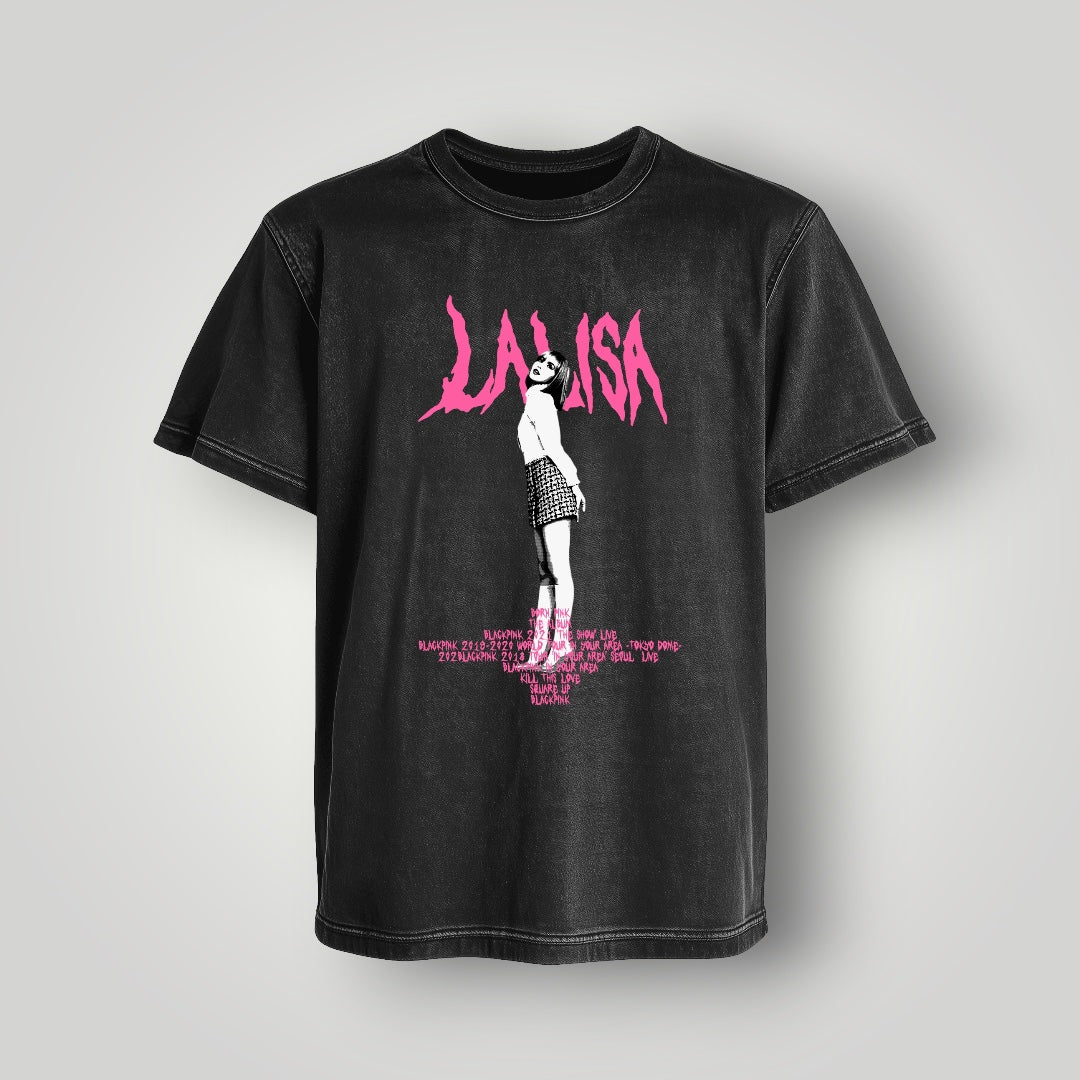 Polera Acid Wash LISA (Blackpink) - Oh My Merch Chile, merch de banda y streetwear musical