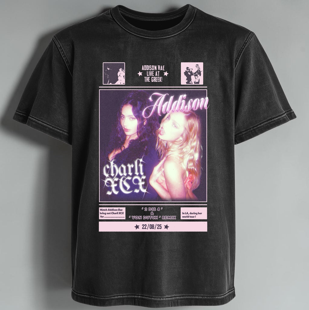 Polera Acid Wash Addison Rae y Charli Xcx
