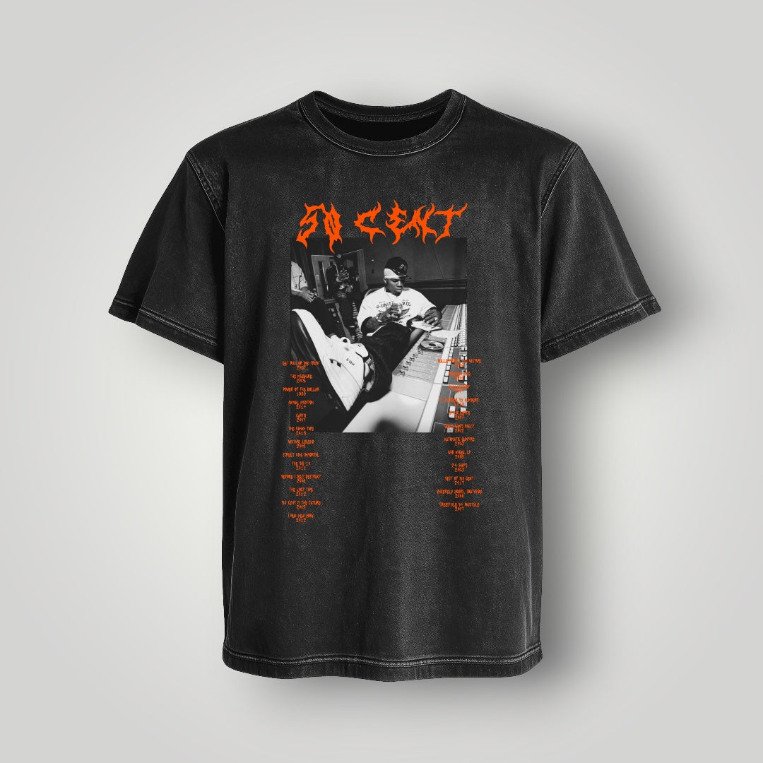 Polera Acid Wash 50 Cent - Oh My Merch Chile, merch de banda y streetwear musical