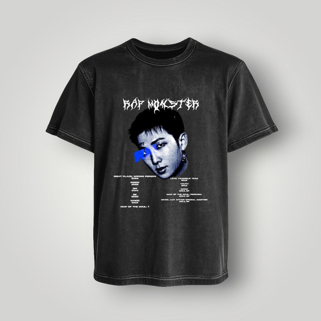 Polera Acid Wash Rap Monster (BTS) - Oh My Merch Chile, merch de banda y streetwear musical